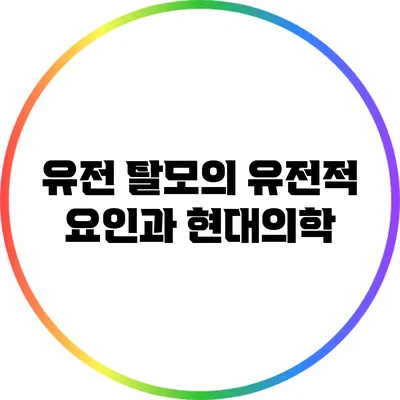 유전 탈모의 유전적 요인과 현대의학