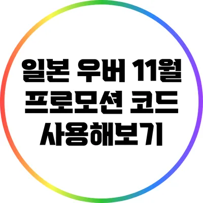 일본 우버 11월 프로모션 코드 사용해보기