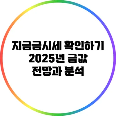 지금금시세 확인하기: 2025년 금값 전망과 분석