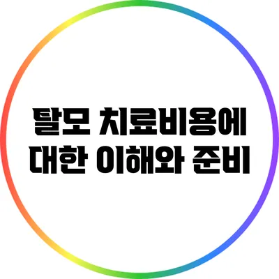 탈모 치료비용에 대한 이해와 준비