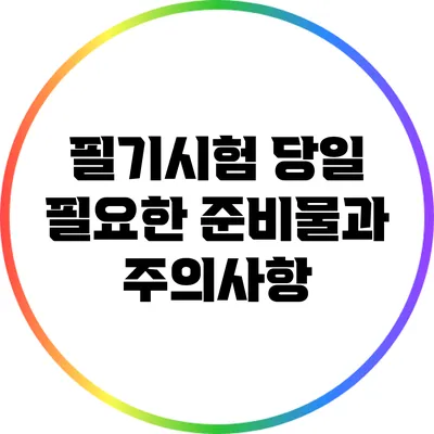 필기시험 당일 필요한 준비물과 주의사항
