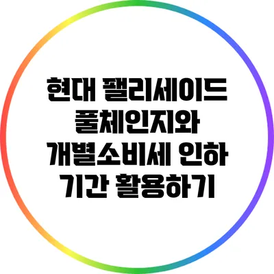 현대 팰리세이드 풀체인지와 개별소비세 인하 기간 활용하기