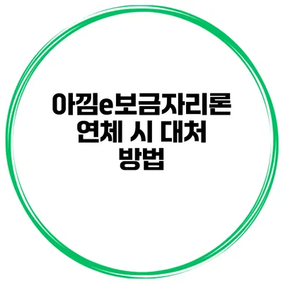 아낌e보금자리론 연체 시 대처 방법