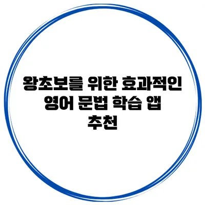 왕초보를 위한 효과적인 영어 문법 학습 앱 추천