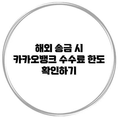 해외 송금 시 카카오뱅크 수수료 한도 확인하기