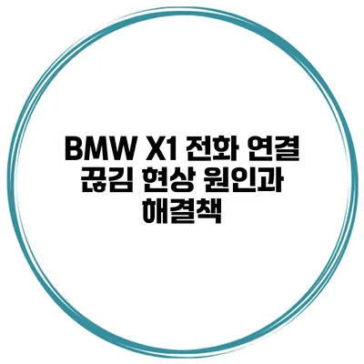 BMW X1 전화 연결 끊김 현상 원인과 해결책