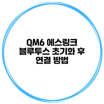 QM6 에스링크 블루투스 초기화 후 연결 방법
