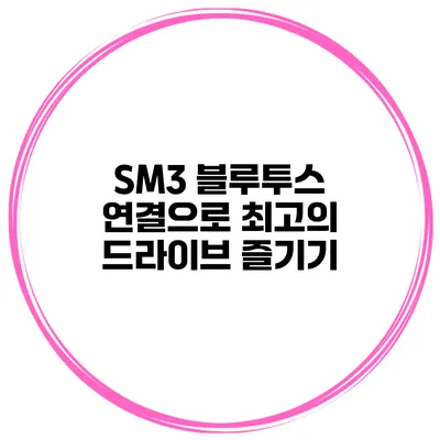 SM3 블루투스 연결으로 최고의 드라이브 즐기기