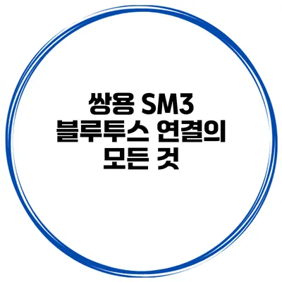 쌍용 SM3 블루투스 연결의 모든 것